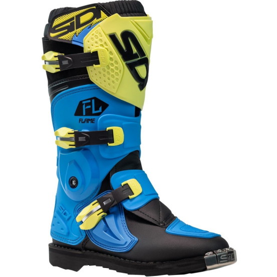 Bottes moto cross enfant Sidi 2026 Flame -Bleu & Jaune