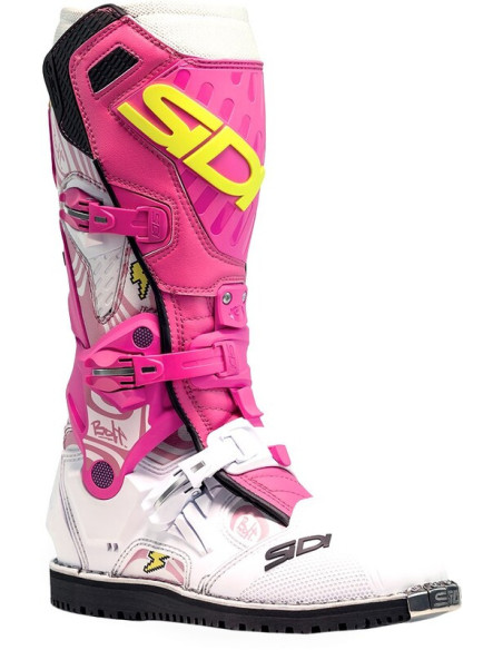 Bottes moto cross Sidi 2026 Crossair HD Billy Bolt Edition Spéciale -Blanc & Rose