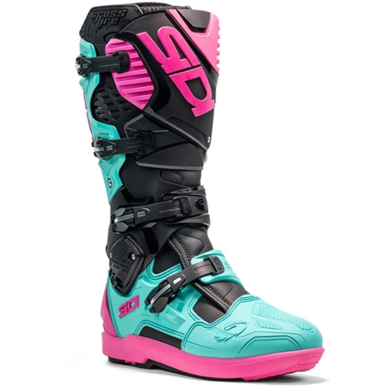 Bottes moto cross Sidi 2026 Crossfire 3 SRS -Noir Menthe Rose