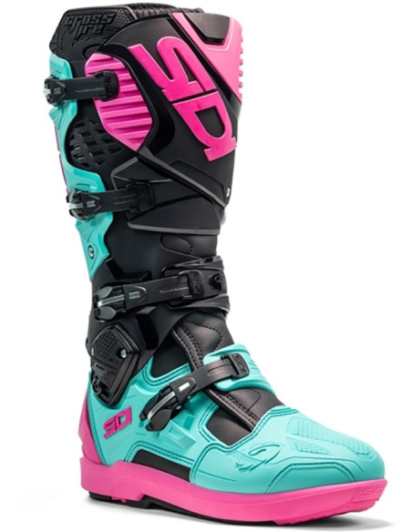 Bottes moto cross Sidi 2026 Crossfire 3 SRS -Noir Menthe Rose