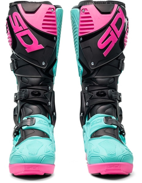 Bottes moto cross Sidi 2026 Crossfire 3 SRS -Noir Menthe Rose