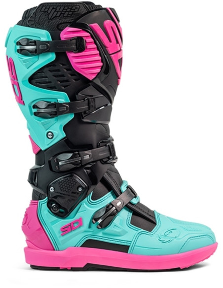 Bottes moto cross Sidi 2026 Crossfire 3 SRS -Noir Menthe Rose