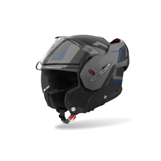 Casque moto modulable Airoh 2026 Mathisse II Genius - Bleu Rouge