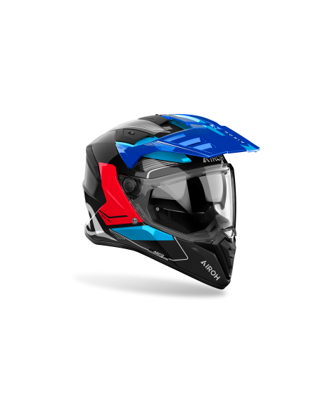 Casque moto adventure Airoh 2026 Bandit Tune - Bleu Rouge