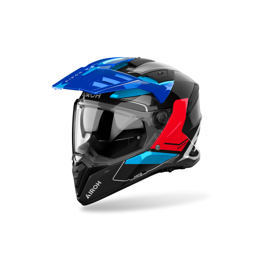 Casque moto adventure Airoh 2026 Bandit Tune - Bleu Rouge