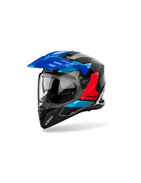 Casque moto adventure Airoh 2026 Bandit Tune - Bleu Rouge