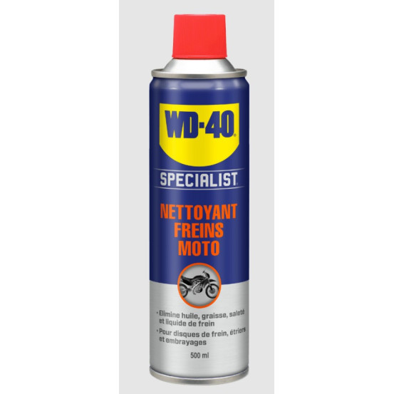 Spray WD40 nettoyant Frein Specialist Moto 500ml