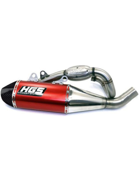 Ligne complète inox alu Rouge embout carbone HGS HONDA CRF R 450 2021 - 2024