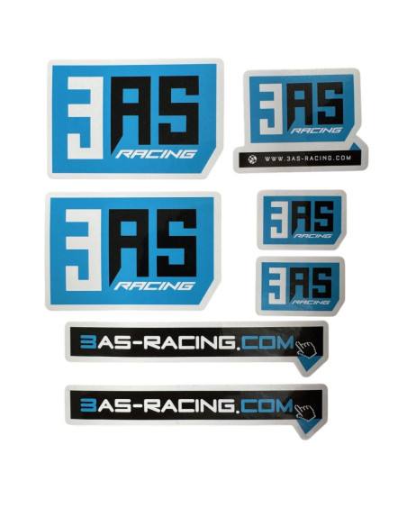 Lot de 8 stickers 3AS Racing