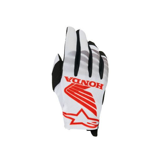 Gants cross Alpinestars 2026 Honda Racer Veil - Blanc Noir Rouge