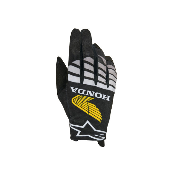Gants cross Alpinestars 2026 Honda Racer Veil - Noir Gris Jaune