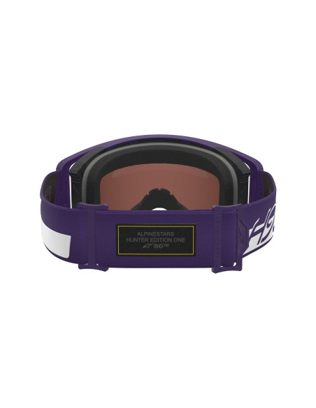 Masque cross Alpinestars Supertech Vision Hunter 96 - Violet Blanc écran iridium Argent