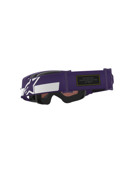 Masque cross Alpinestars Supertech Vision Hunter 96 - Violet Blanc écran iridium Argent