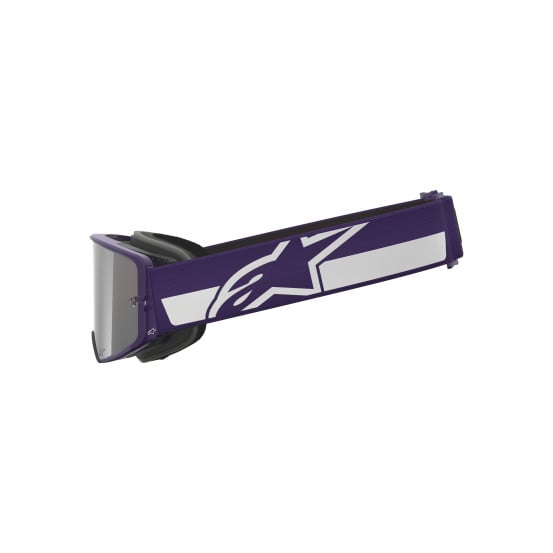 Masque cross Alpinestars Supertech Vision Hunter 96 - Violet Blanc écran iridium Argent