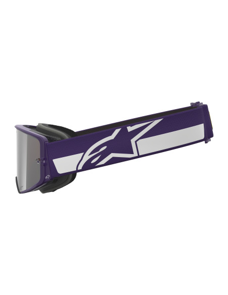 Masque cross Alpinestars Supertech Vision Hunter 96 - Violet Blanc écran iridium Argent