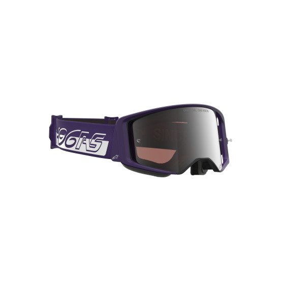 Masque cross Alpinestars Supertech Vision Hunter 96 - Violet Blanc écran iridium Argent