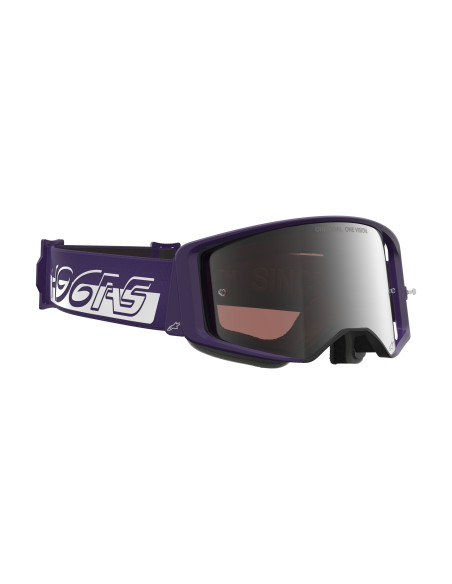 Masque cross Alpinestars Supertech Vision Hunter 96 - Violet Blanc écran iridium Argent