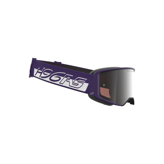 Masque cross Alpinestars Supertech Vision Hunter 96 - Violet Blanc écran iridium Argent