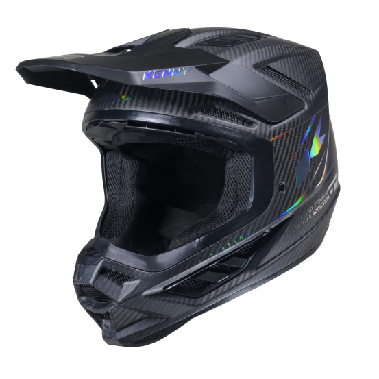 Casque cross Kenny 2026 Titanium - Noir carbone mat Holographic