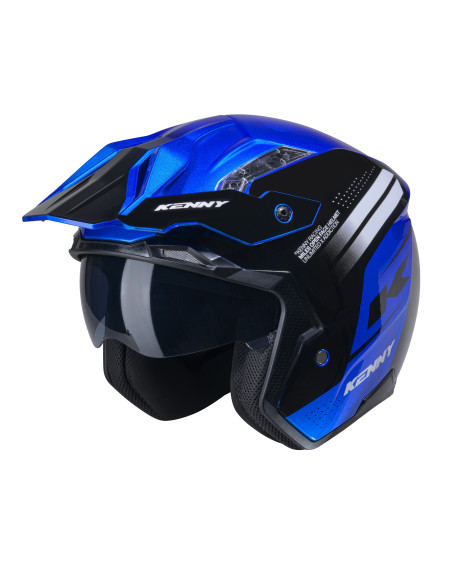 Casque jet Kenny Miles Graphic - Bleu