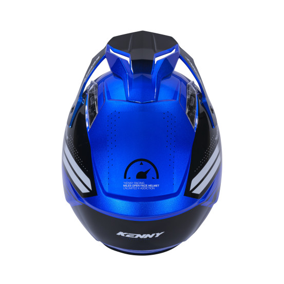 Casque jet Kenny Miles Graphic - Bleu