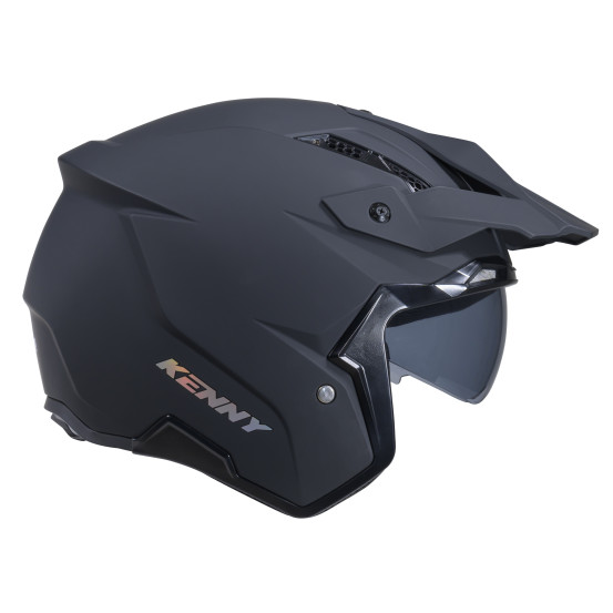 Casque jet Kenny Miles Solid - Noir Mat