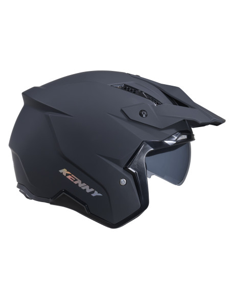 Casque jet Kenny Miles Solid - Noir Mat
