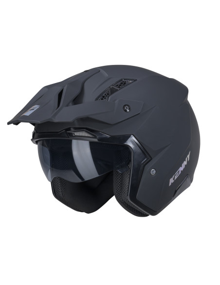 Casque jet Kenny Miles Solid - Noir Mat