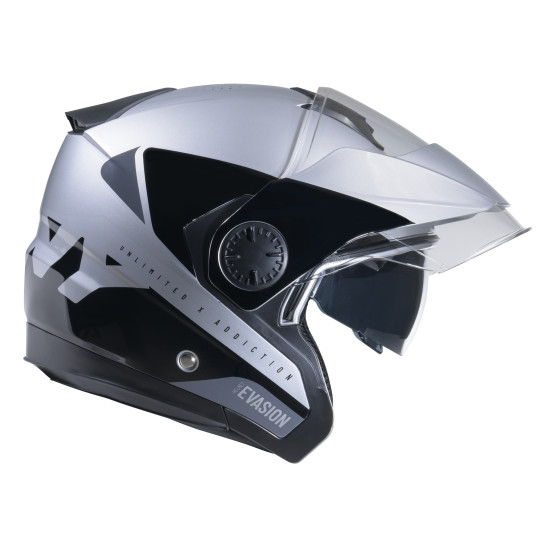 Casque jet Kenny Evasion Graphic - Argent Noir