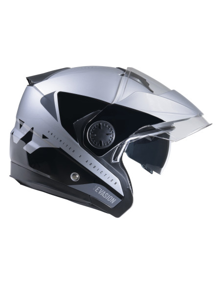 Casque jet Kenny Evasion Graphic - Argent Noir