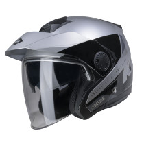 Casque jet Kenny Evasion Graphic - Argent Noir 2