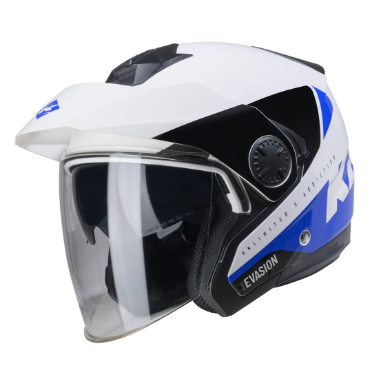 Casque jet Kenny Evasion Graphic - Bleu