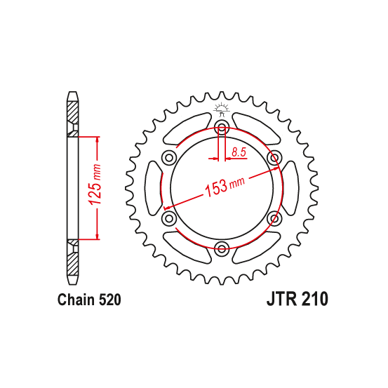 Kit chaine EK CHAIN racing acier HONDA CRF 230 F 2003 - 2019 - CRF 230 L 2008 - 2011