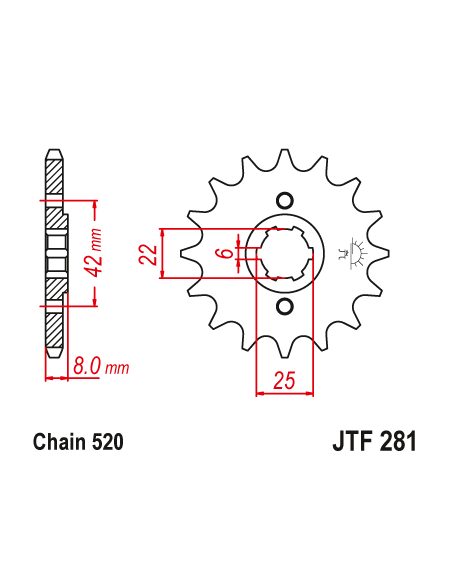 Kit chaine EK CHAIN racing acier HONDA XR 500 R 1983 - 1984