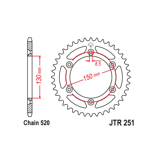 Kit chaine EK CHAIN racing acier HONDA XR 600 R 1985 - 1987