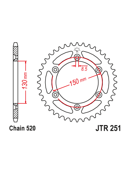 Kit chaine EK CHAIN racing acier HONDA XR 600 R 1985 - 1987