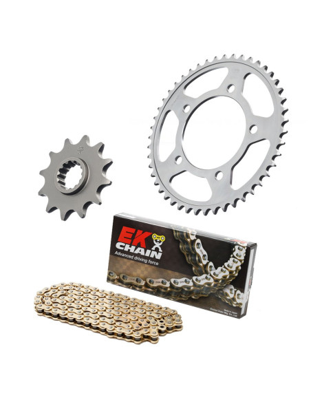 Kit chaine EK CHAIN racing acier HONDA XR 650 R 2000 - 2007