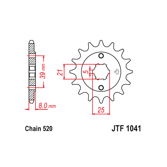 Kit chaine EK CHAIN racing acier KYMCO AGILITY - HEROISM - LIKE - MOVIE - MXER - MXU - PEOPLE - QUANNON - SUPER 8 - VIVIO - ZING
