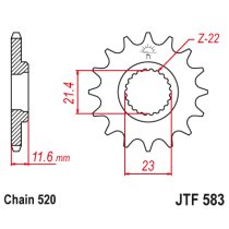 Kit chaine EK CHAIN racing acier YAMAHA TT-R 250 1999 - 2004 2