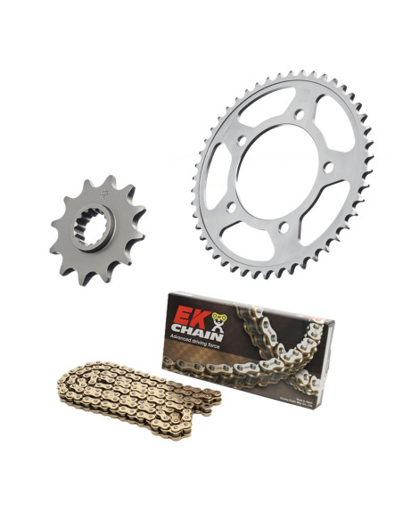 Kit chaine EK CHAIN racing acier KAWASAKI NINJA 650 2017 - 2025
