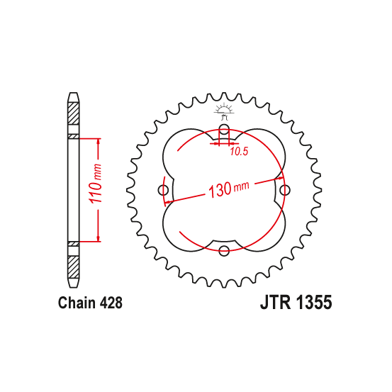 Kit chaine EK CHAIN racing acier HONDA TRX 90 SPORTRAX 1993 - 2014