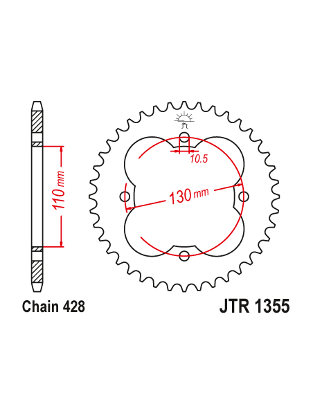 Kit chaine EK CHAIN racing acier HONDA TRX 90 SPORTRAX 1993 - 2014