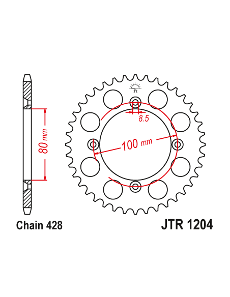 Kit chaine EK CHAIN racing acier HONDA XR 100 1985 - 2003