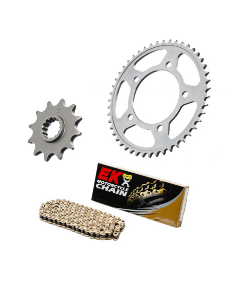 Kit chaine EK CHAIN racing acier HUSQVARNA TC 85 2014 - 2017