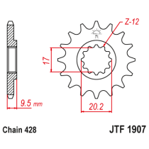 Kit chaine EK CHAIN racing acier HUSQVARNA TC 85 2014 - 2017 2