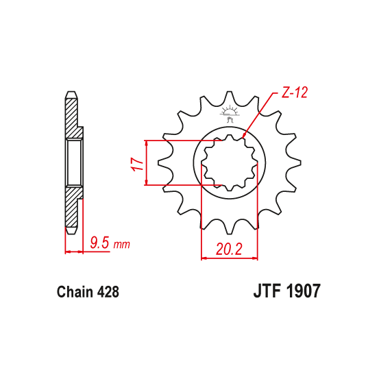 Kit chaine EK CHAIN racing acier HUSQVARNA TC 85 2014 - 2017