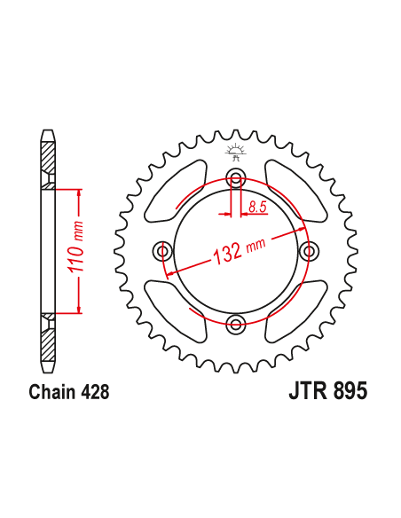 Kit chaine EK CHAIN racing acier HUSQVARNA TC 85 2014 - 2017
