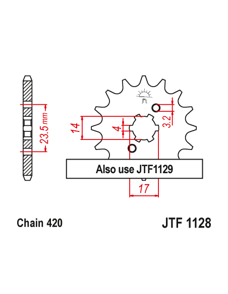 Kit chaine EK CHAIN racing acier DERBI SENDA 50 2005 - 2013