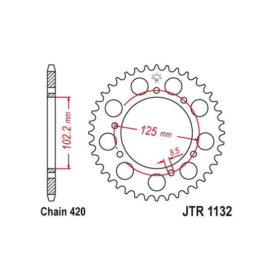 Kit chaine EK CHAIN racing acier DERBI SENDA 50 2005 - 2013