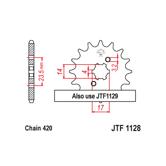Kit chaine EK CHAIN racing acier DERBI SENDA 50 2007 - 2008